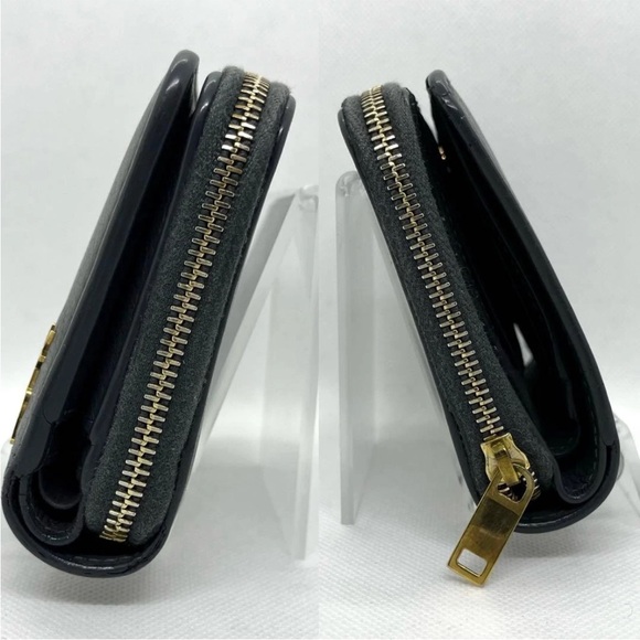 Saint Laurent Black Leather Wallet with Gold Accents - Picture 3 of 11